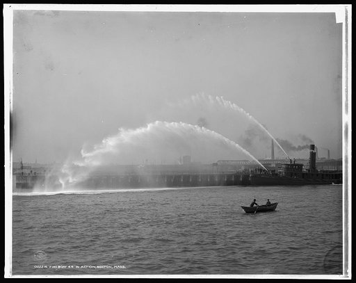 Fireboat 44 in action, Boston, Mass.