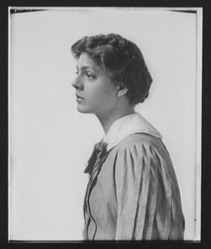 Ethel Barrymore, half-length portrait, profile facing left