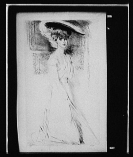 Dorothy, three-quarter length portrait with hat