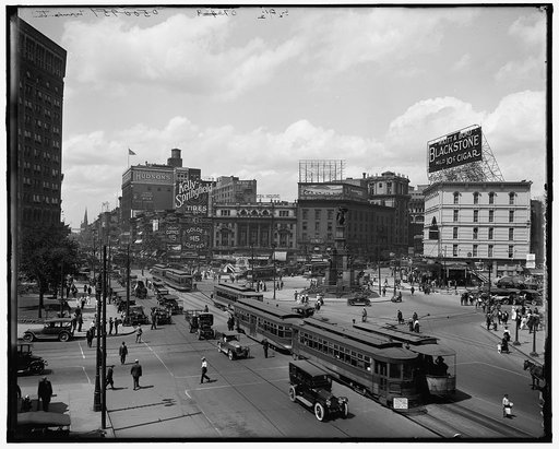 Detroit, Mich., looking up Woodward Ave.