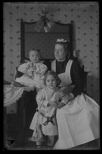 W.H. Jackson family, W.H. Jackson's grandchildren with nurse