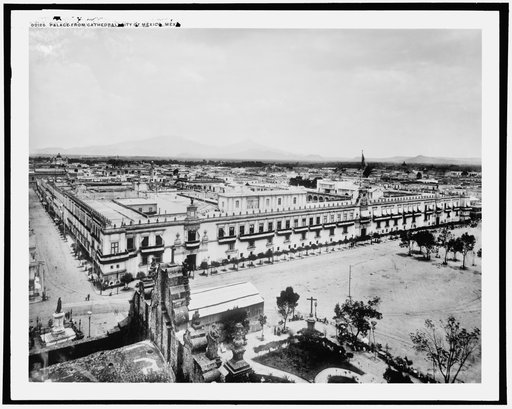 Palace from cathedral, city of Mexico, Mex.