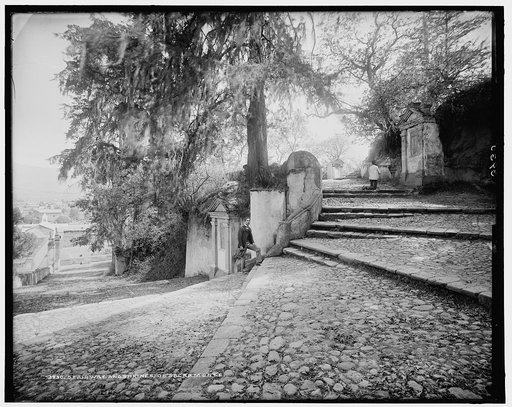 Stairway and shrines of Sacramonte [i.e. Sacro Monte, near Amecameca