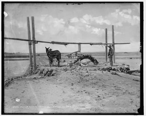 Pump wheel at the salt wells, Mexico