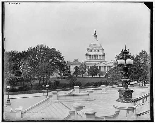 Capitol f[rom] library steps, Washington, D.C. The