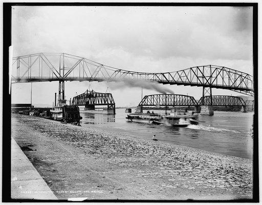 Levee below the bridge, The