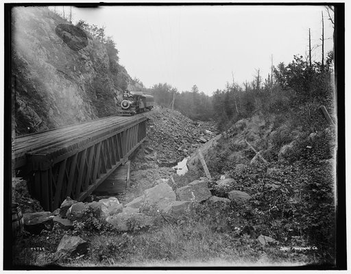 Montreal River, bridge at rock cut, Wisconsin