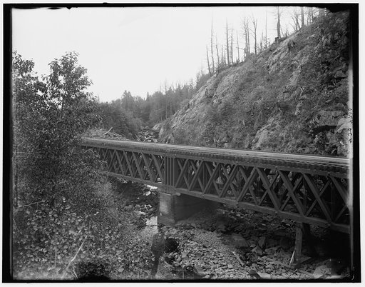 Montreal River, bridge at rock cut, Wisconsin