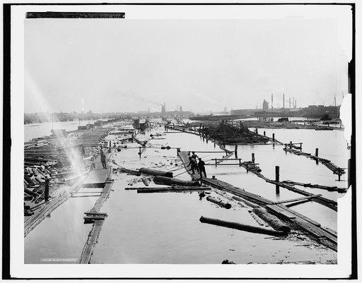 Logging on the river, Menominee, Mich.