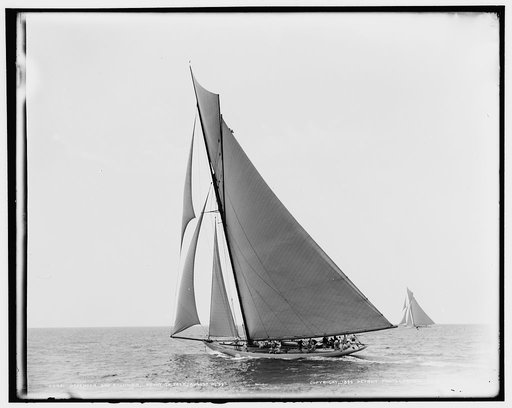 Defender and Columbia about to tack