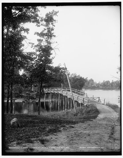 Bridge between Hogsback and Belleview Island, Lake Orion, Mich.