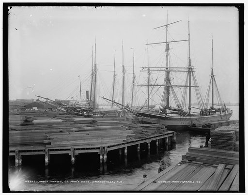 Lumber wharfs, St. John's River, Jacksonville, Fla.