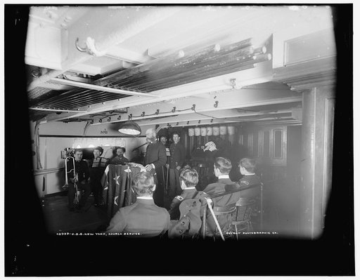 U.S.S. New York, church service