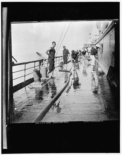 U.S.S. Yankee, washing down decks