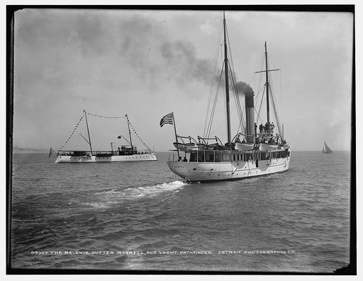 The Revenue cutter Morrill and yacht Pathfinder