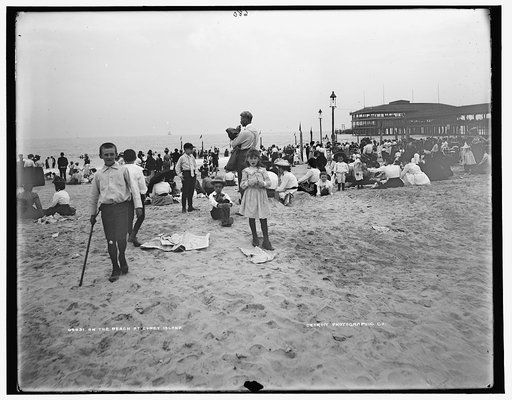 On the beach at Coney Island