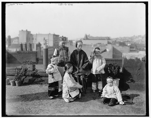 Chinese woman and children