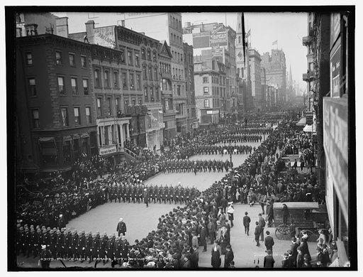 Policemen's parade, Fifth Avenue, New York