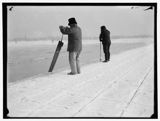Ice harvesting, sawing