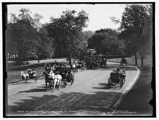 An Afternoon procession on the driveway, Central Park, New York