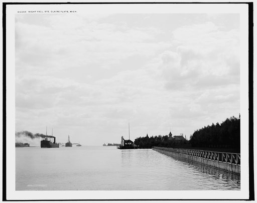 Night fall, Ste. Claire [i.e. Saint Clair] Flats, Mich.