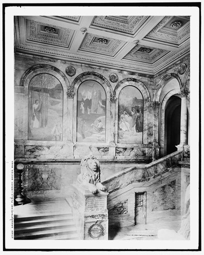 Grand staircase, Public Library, Boston, Mass.