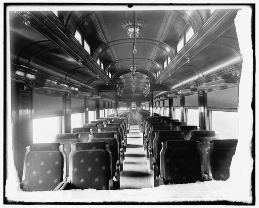 Car interiors, Chicago and Alton Railroad, buffet car