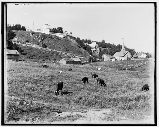 Old Fort Mackinac from pasture field, Mackinac Island, Mich.