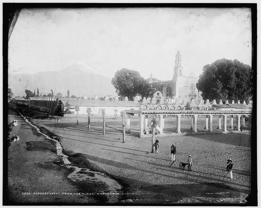 Popocatepetl from the plaza, Amecameca