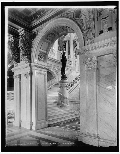 Library of Congress, north stair case, central stair hall