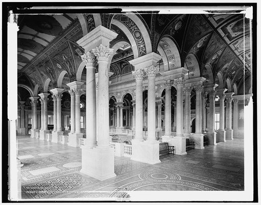 Library of Congress, second story, central stair h[all