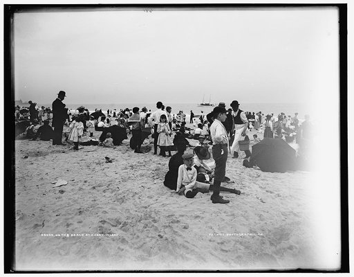 On the beach at Coney Island