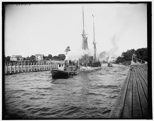 Busy day in the canal, Charlevoix, Mich.