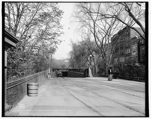 Descent into subway, Public Gardens, Boston, Mass.