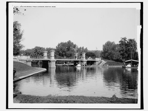 Lake and bridge, Public Gardens, Boston, Mass.