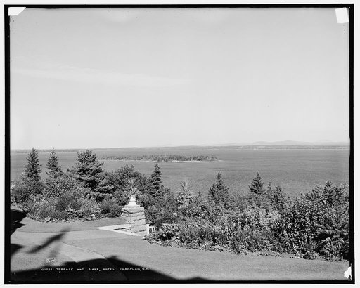 Terrace and lake, Hotel Champlain, N.Y.