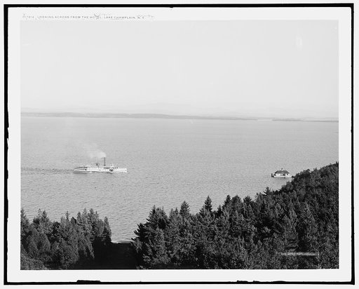 Looking across from the hotel, Lake Champlain, N.Y.