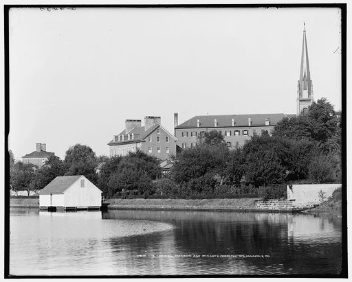 The Carroll Mansion and St. Mary's from the Spa [Creek], Annapolis, Md.