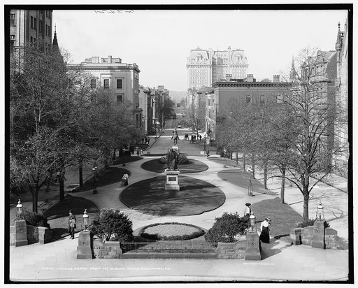Looking north from Mt. Vernon Place, Baltimore, Md.