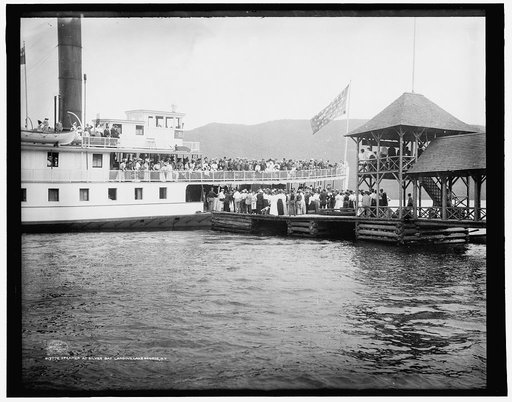 Steamer at Silver Bay landing, Lake George, N.Y.
