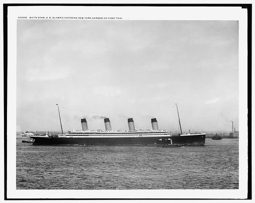 White Star [Line] S.S. Olympic entering New York Harbor on first trip