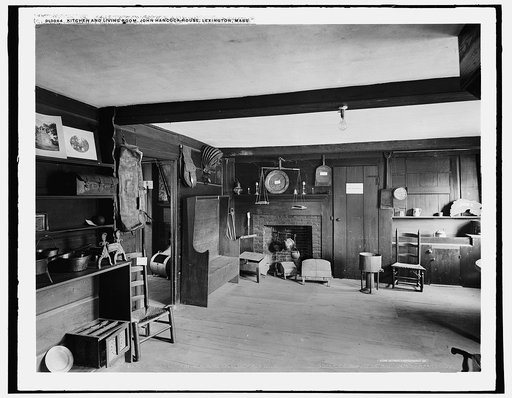 Kitchen and living room, John Hancock House, Lexington, Mass.