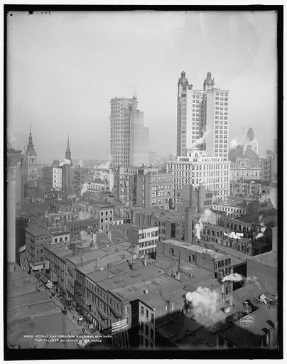 St. Paul and Park Row buildings, New York, two tallest buildings in the world
