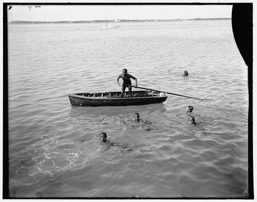 Diving for coins, Nassau, Bahama Isl'ds