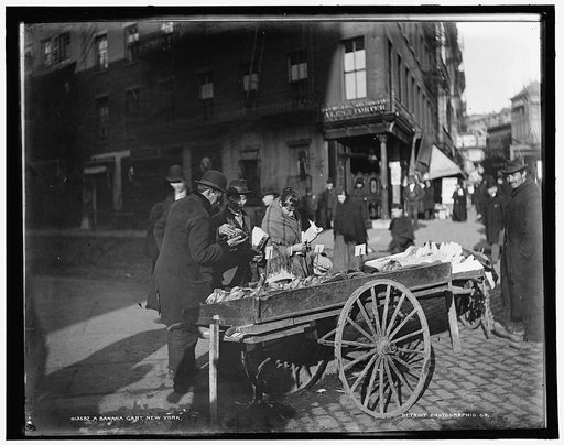 A banana cart, New York