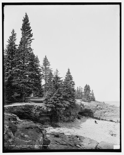 Along the shore path, Bar Harbor, Mt. [i.e. Mount] Desert Island, Me.