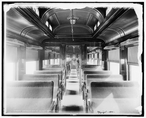 Car interiors, Chicago and Alton Railroad