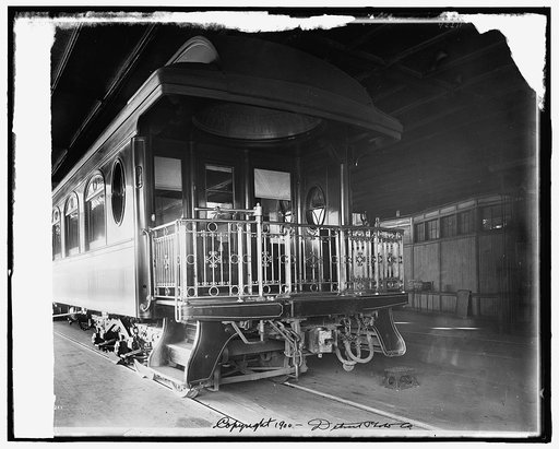 Car, rear platform, Chicago and Alton Railroad