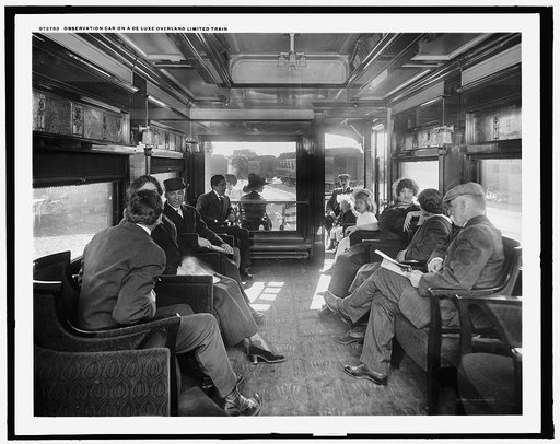 Observation car on a deluxe overland limited train