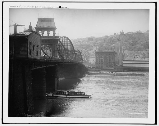 P. & L.E. Ry. [Pittsburgh and Lake Erie Railroad] station and Mt. Washington, Pittsburgh, Pa.